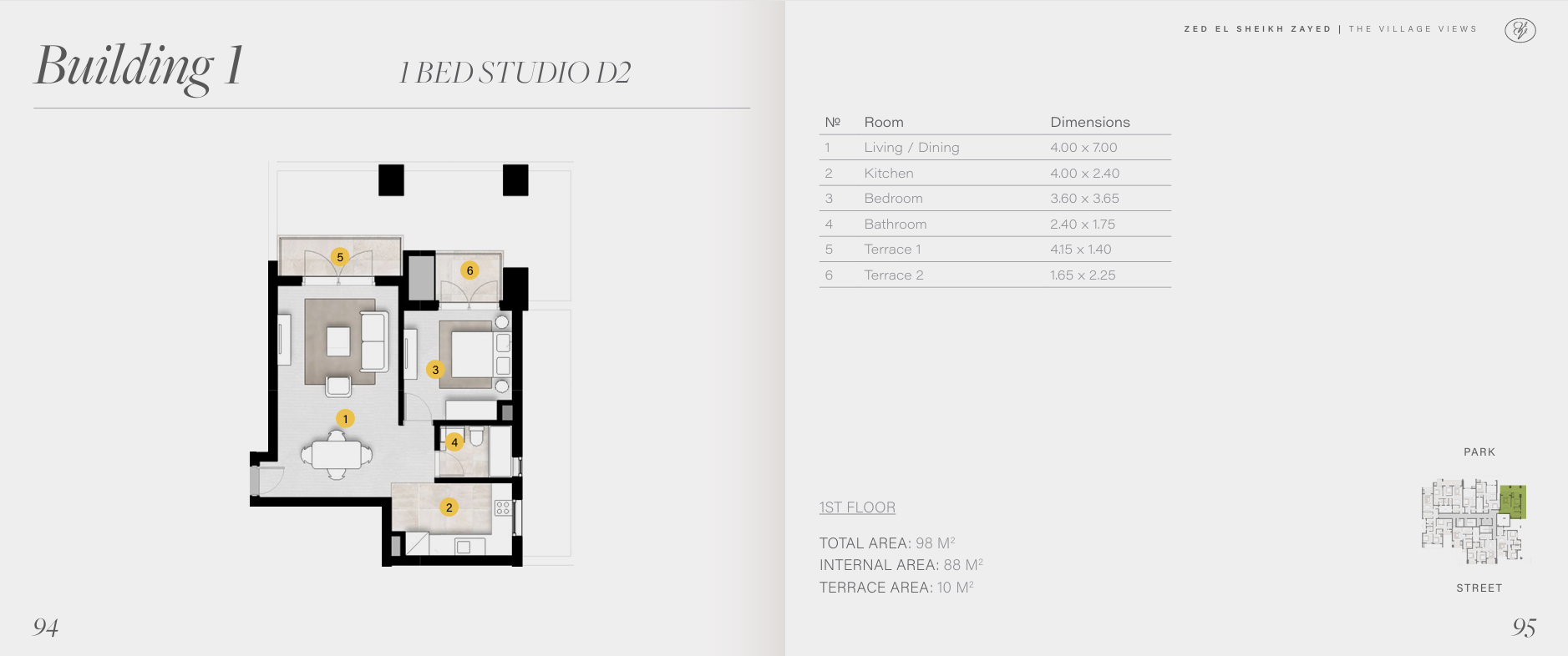 Floor plan for apartment at The Village Views