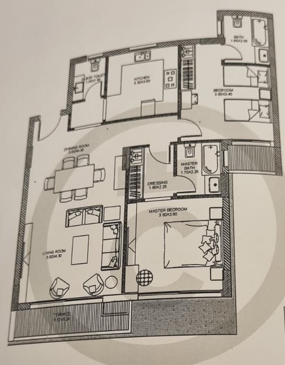 Floor plan for apartment at Creektown