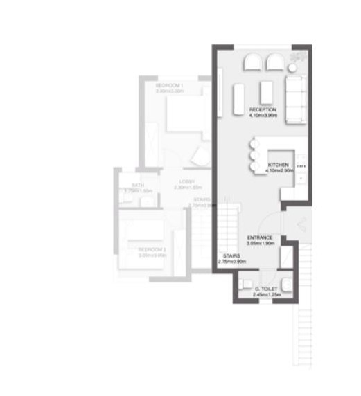 Floor plan for duplex at Plage