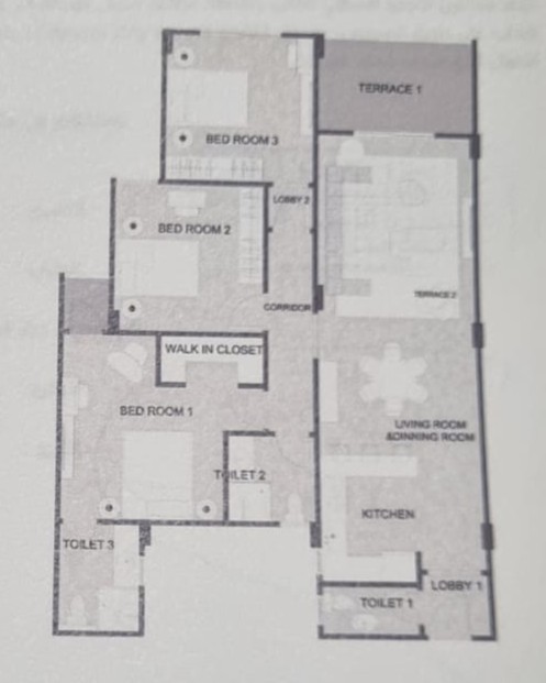 Floor plan for apartment at Yellow Residence