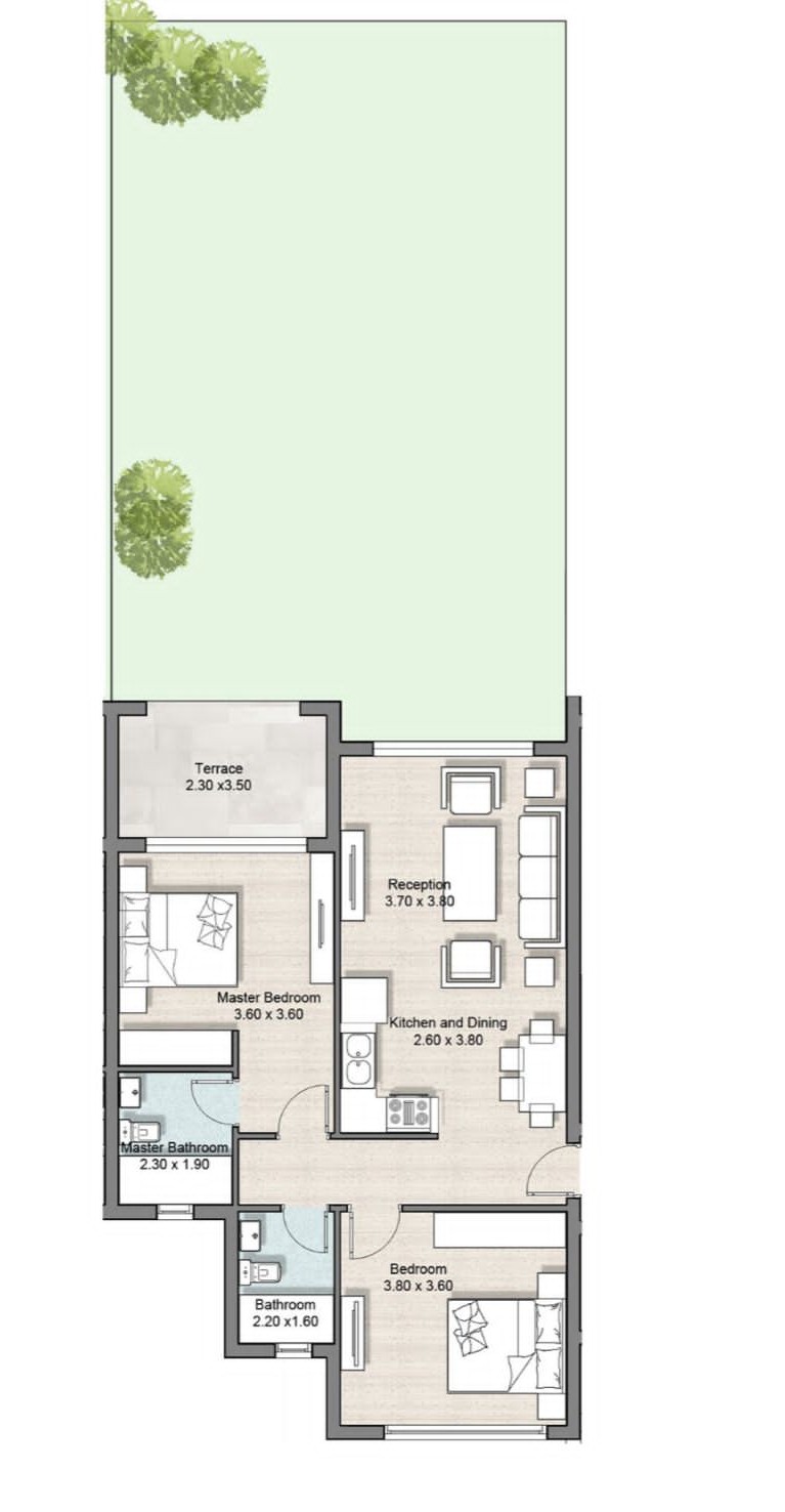 Floor plan for chalet at Hyde Park North - Seashore