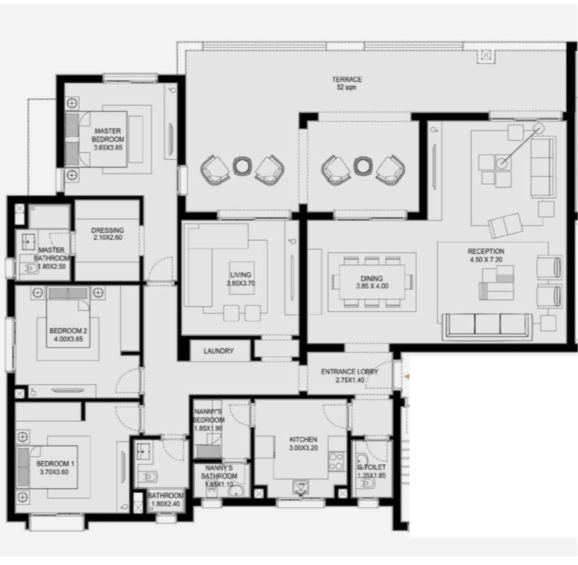 Floor plan for apartment at O West Orascom