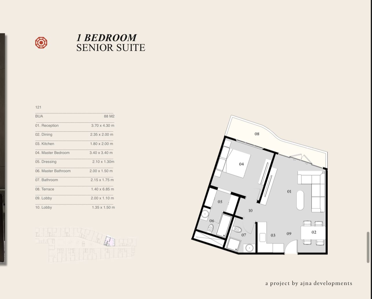 Floor plan for apartment at Eastville