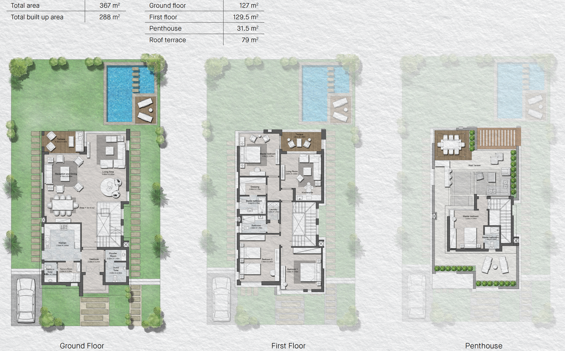 Floor plan for villa at Tawny