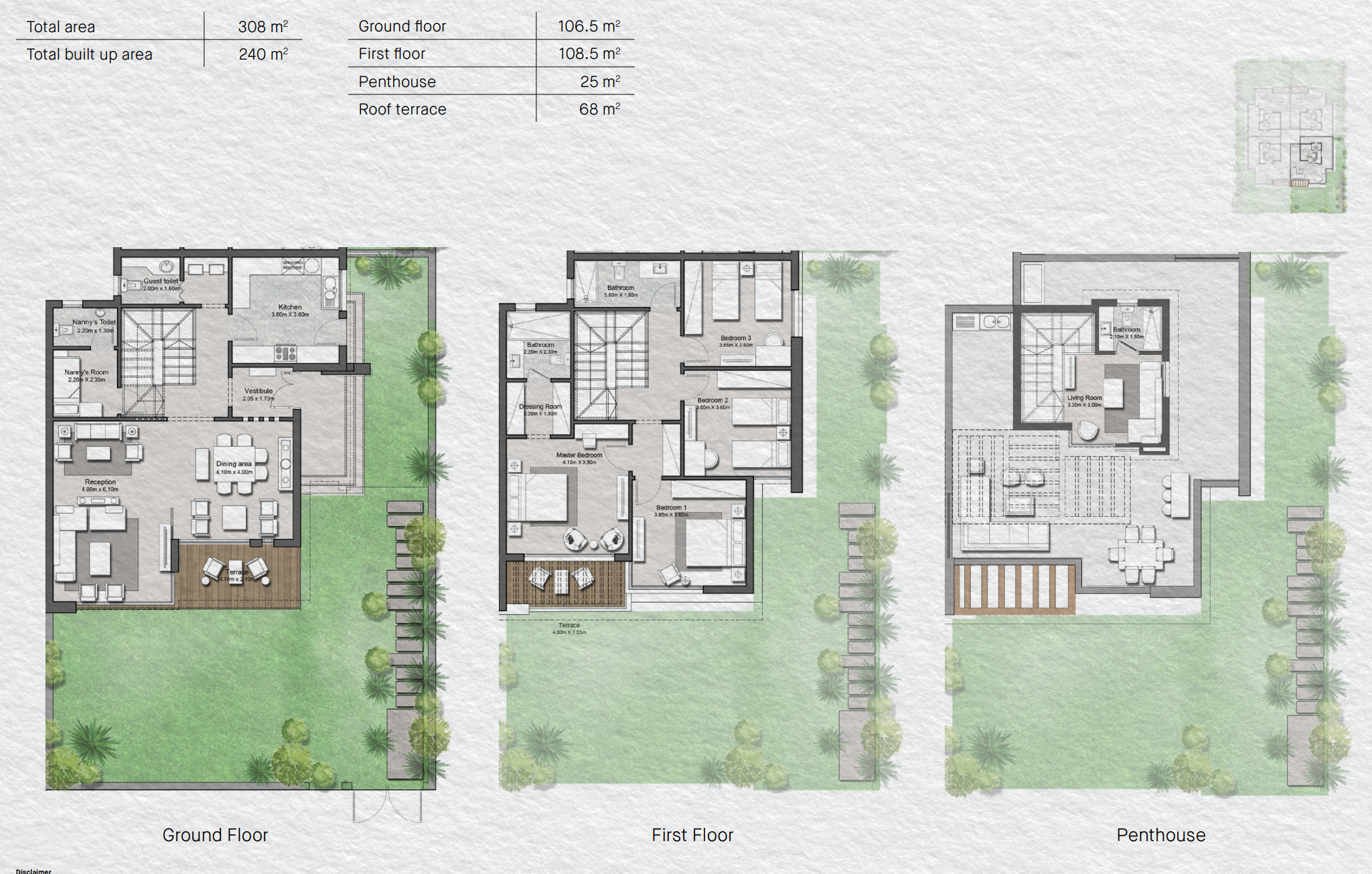 Floor plan for villa at Tawny