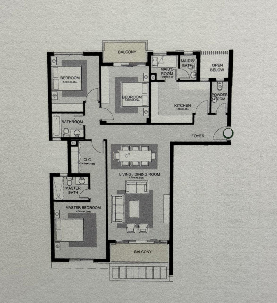 Floor plan for apartment at The Estates Residence