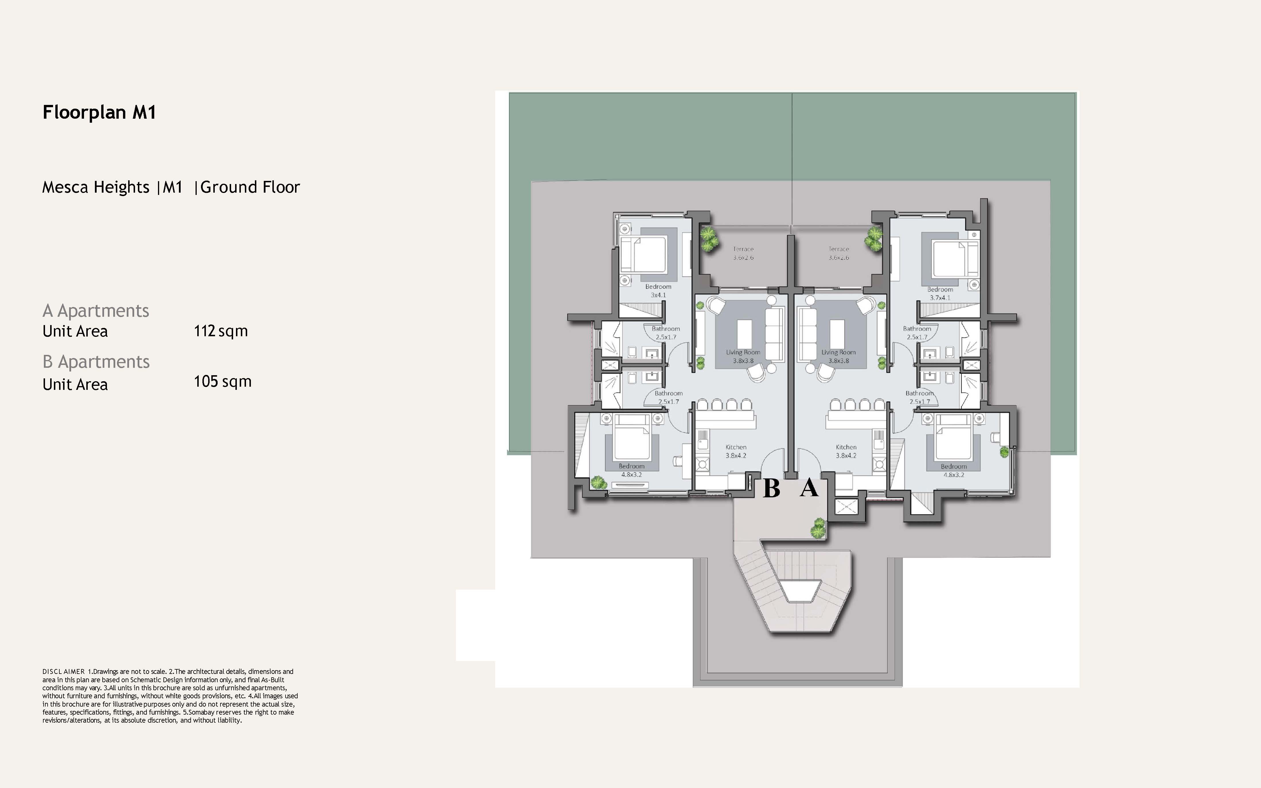 Floor plan for apartment at Mesca Somabay