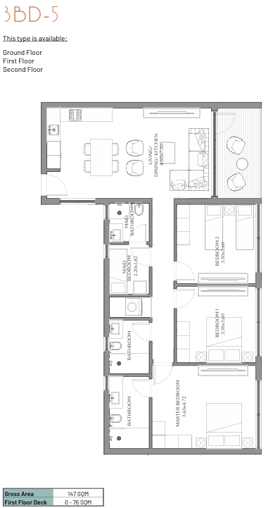 Floor plan for apartment at Beach Residence-June