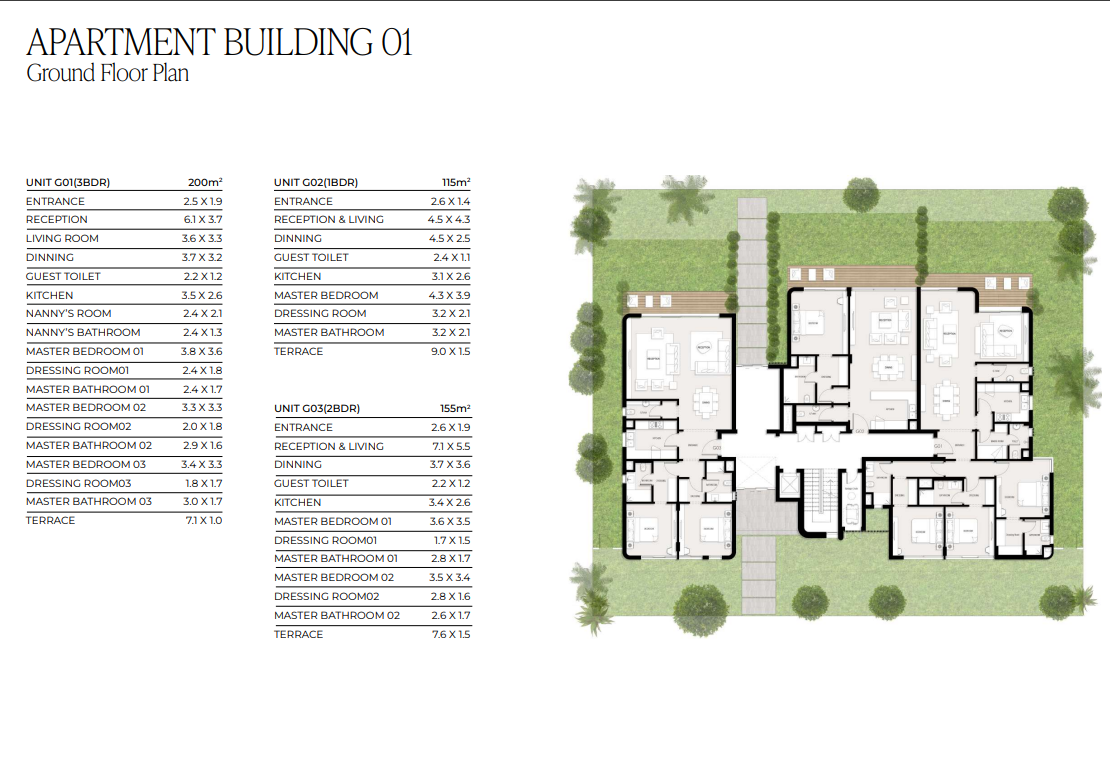 Floor plan for apartment at Valerie Village