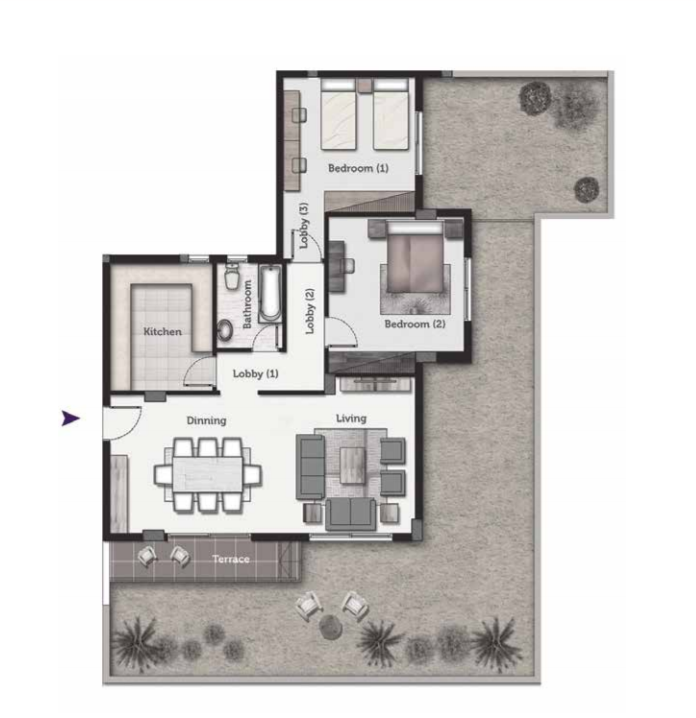 Floor plan for apartment at Galleria Residence