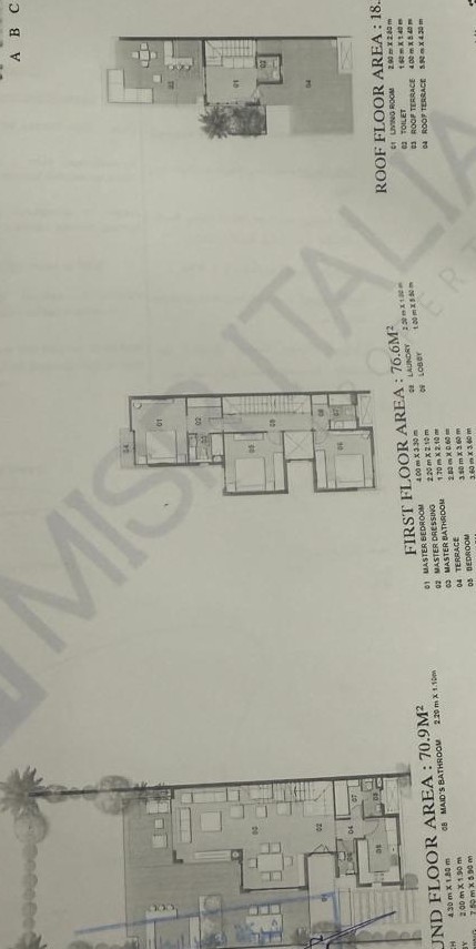 Floor plan for townhouse at Il Bosco City