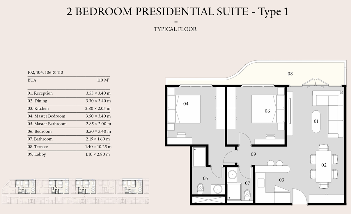 Floor plan for apartment at Eastville