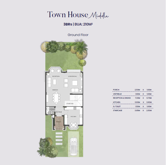 Floor plan for townhouse at Aliva Mountain View Mostakbal City