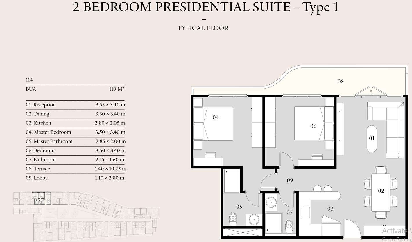 Floor plan for apartment at Eastville