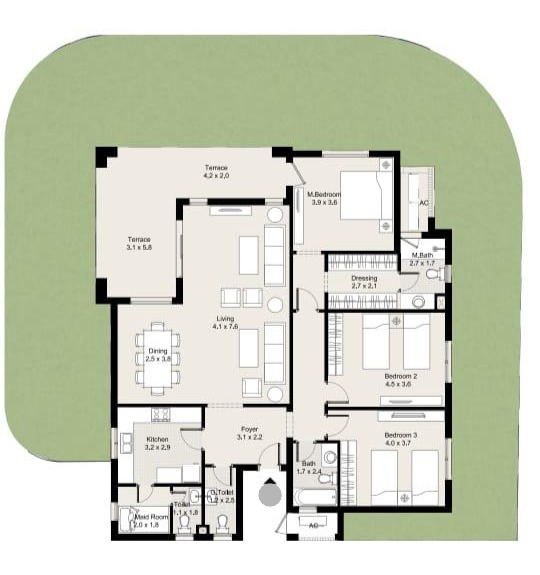 Floor plan for apartment at DISTRICT 5