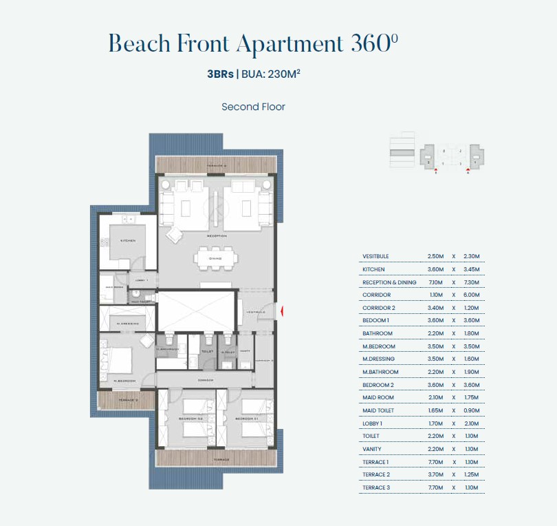 Floor plan for apartment at Aliva Mountain View Mostakbal City