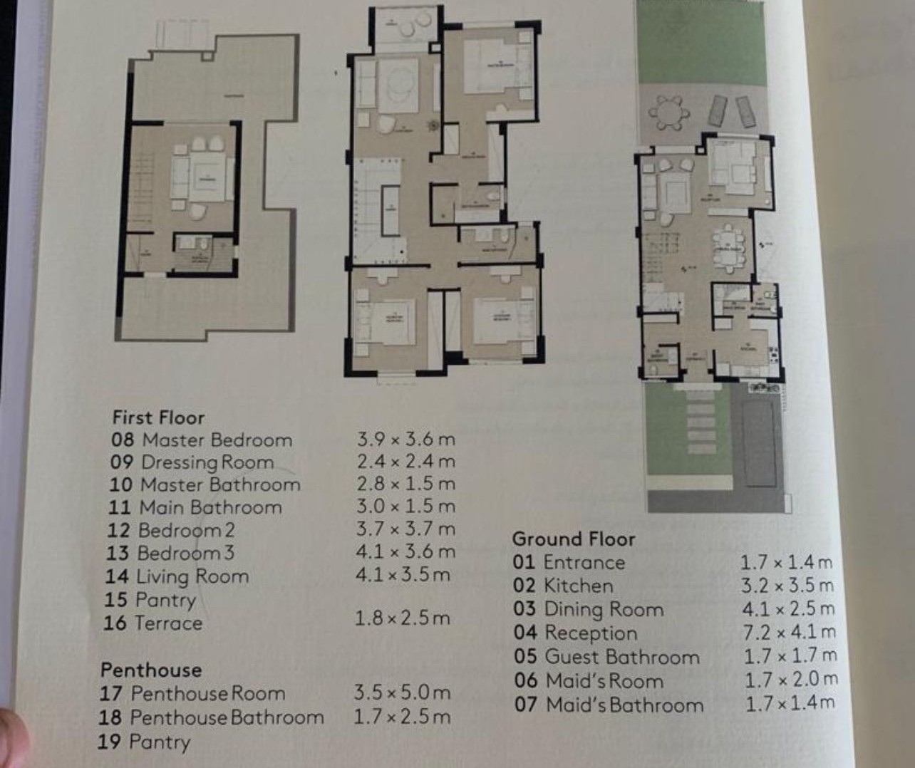 Floor plan for townhouse at Al Burouj