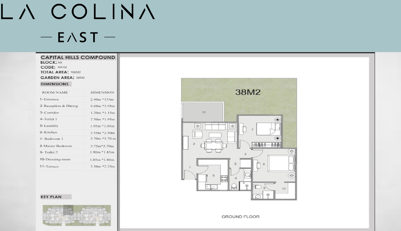 Floor plan for apartment at La Colina East