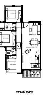 Floor plan for chalet at Plage