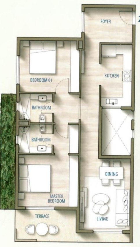 Floor plan for chalet at Southmed