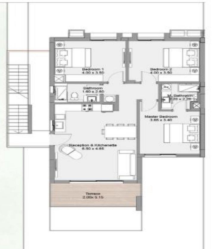Floor plan for chalet at D-Bay