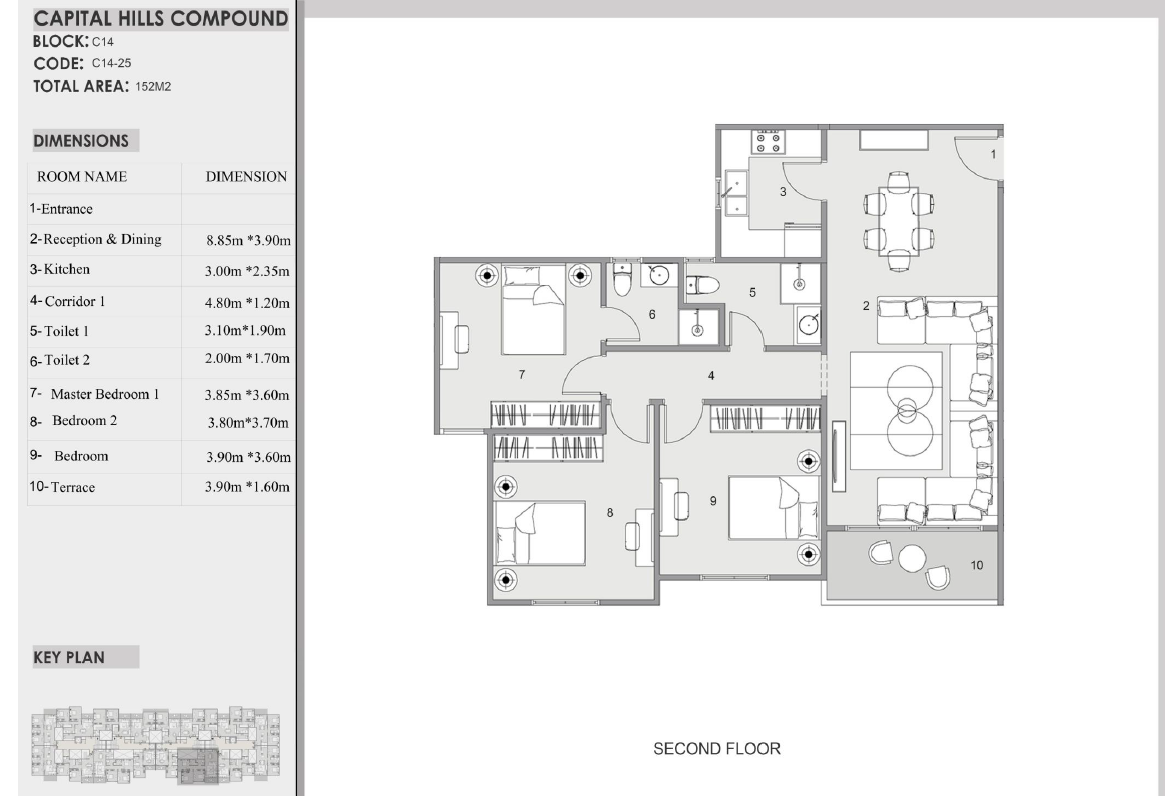 Floor plan for apartment at La Colina East