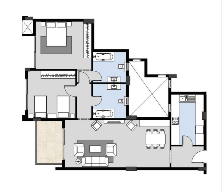 Floor plan for apartment at Galleria Residence