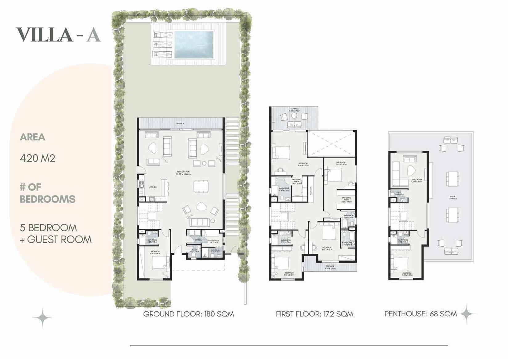 Floor plan for villa at Mar Bay - Ras El Hekma