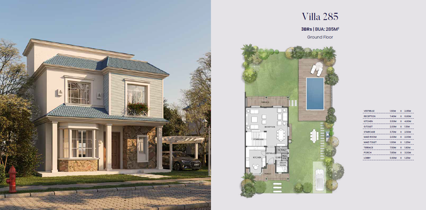 Floor plan for villa at Aliva Mountain View Mostakbal City