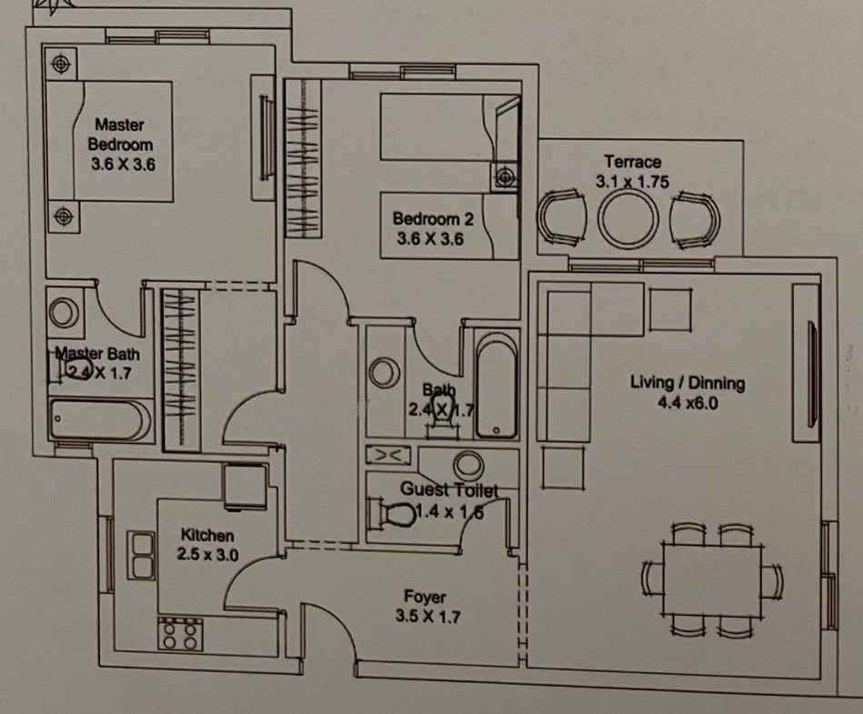 Floor plan for apartment at DISTRICT 5