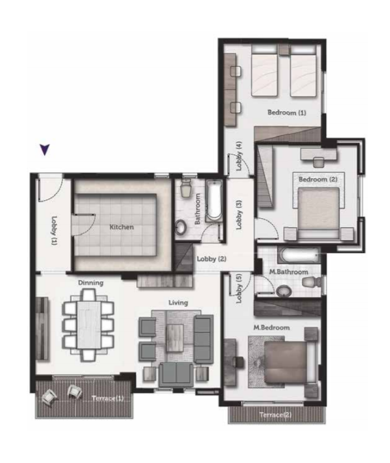 Floor plan for apartment at Galleria Residence