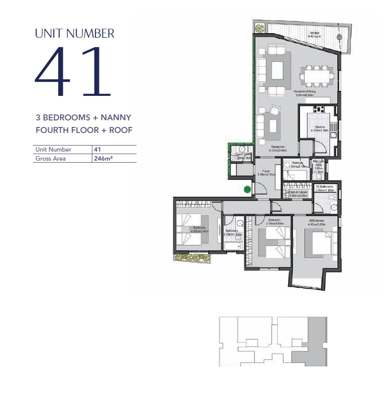 Floor plan for penthouse at V Residences By Villette