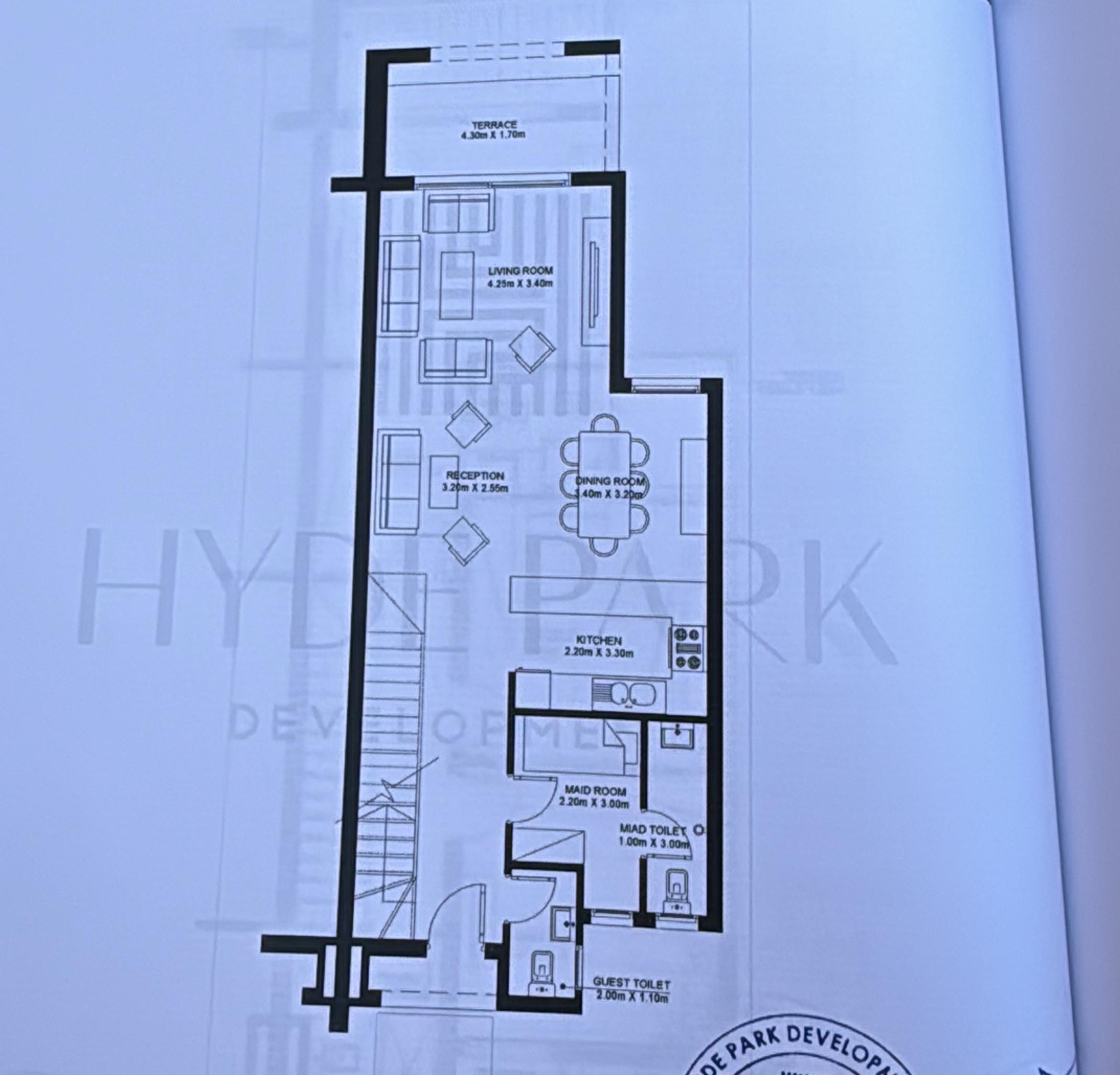 Floor plan for townhouse at Hyde Park North - Seashore