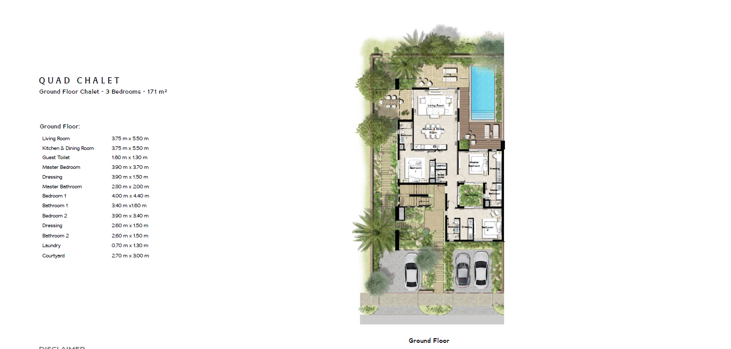 Floor plan for chalet at Ras Soma