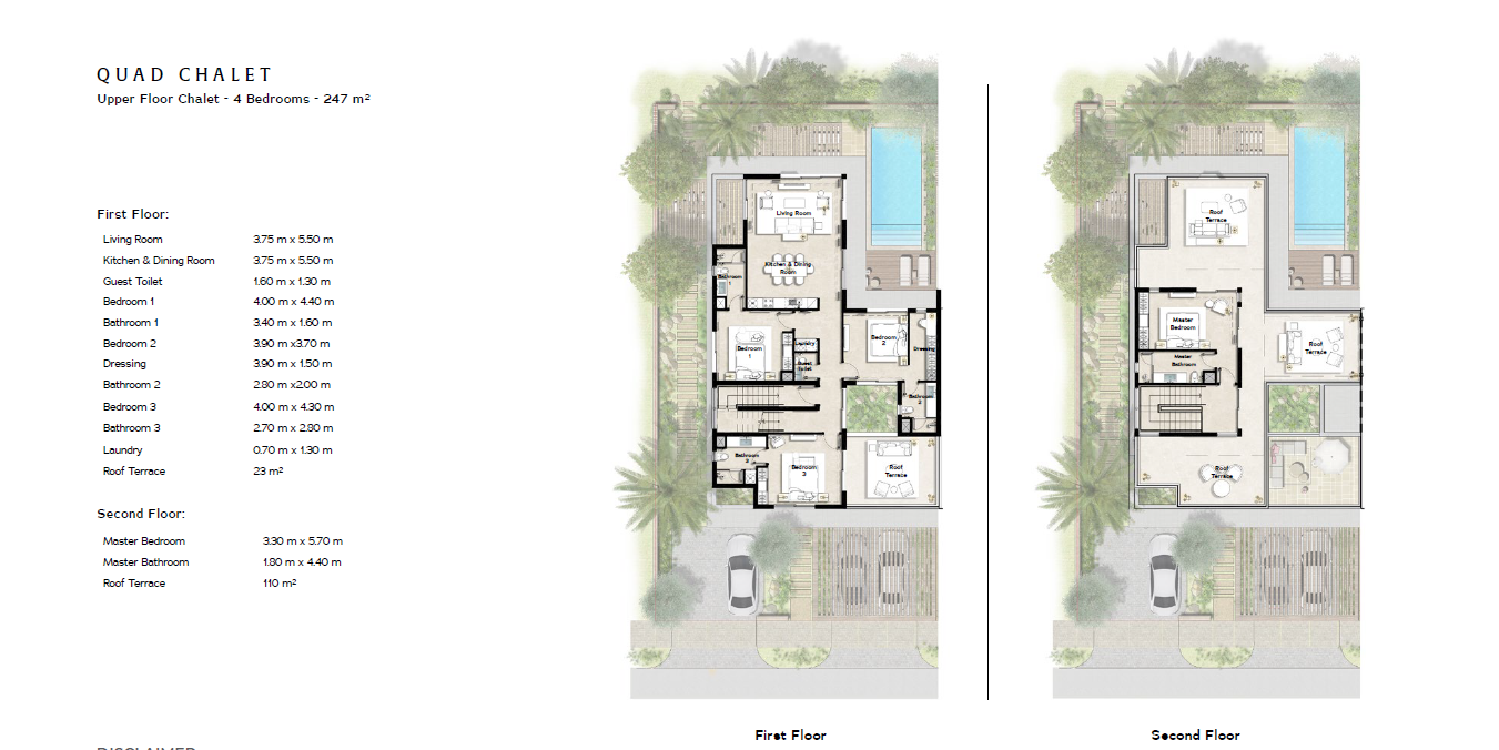 Floor plan for chalet at Ras Soma