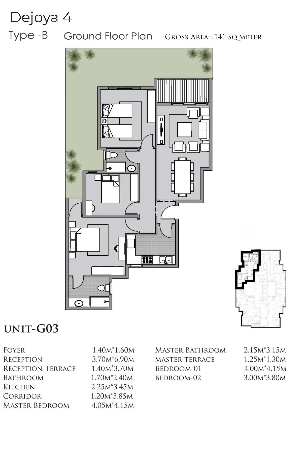 Floor plan for apartment at De Joya 4