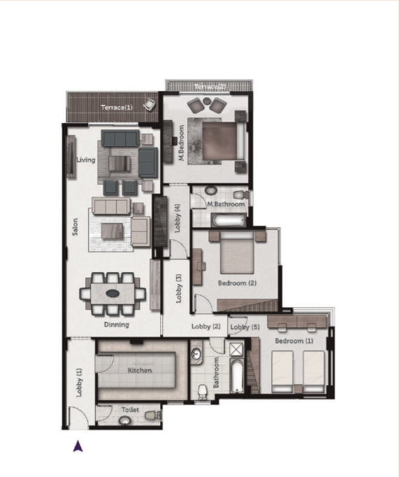 Floor plan for apartment at Galleria Residence