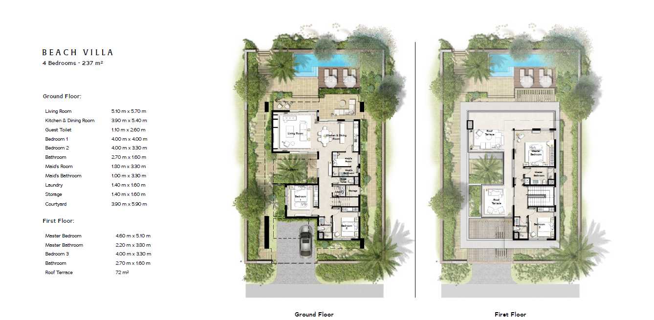 Floor plan for villa at Ras Soma