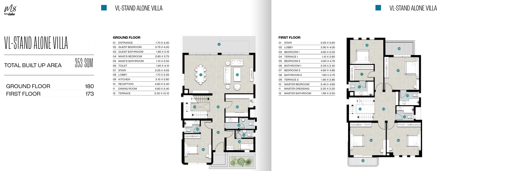 Floor plan for villa at Marina 8 By The Lake