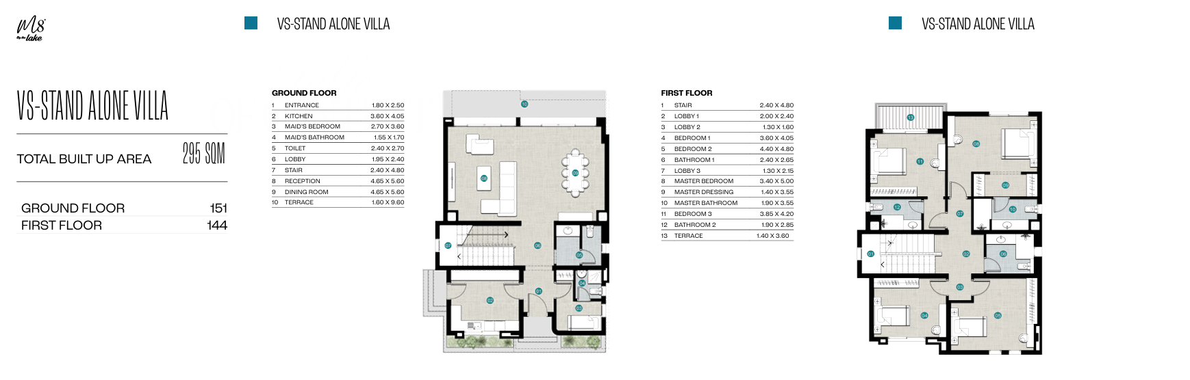 Floor plan for villa at Marina 8 By The Lake