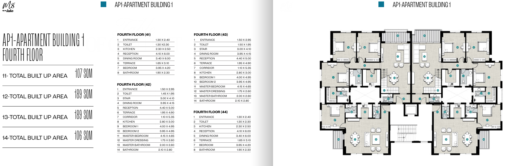 Floor plan for apartment at Marina 8 By The Lake