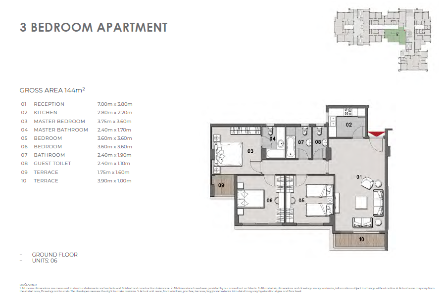 Floor plan for apartment at Il Bosco New Capital