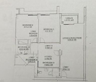 Floor plan for apartment at Pukka l