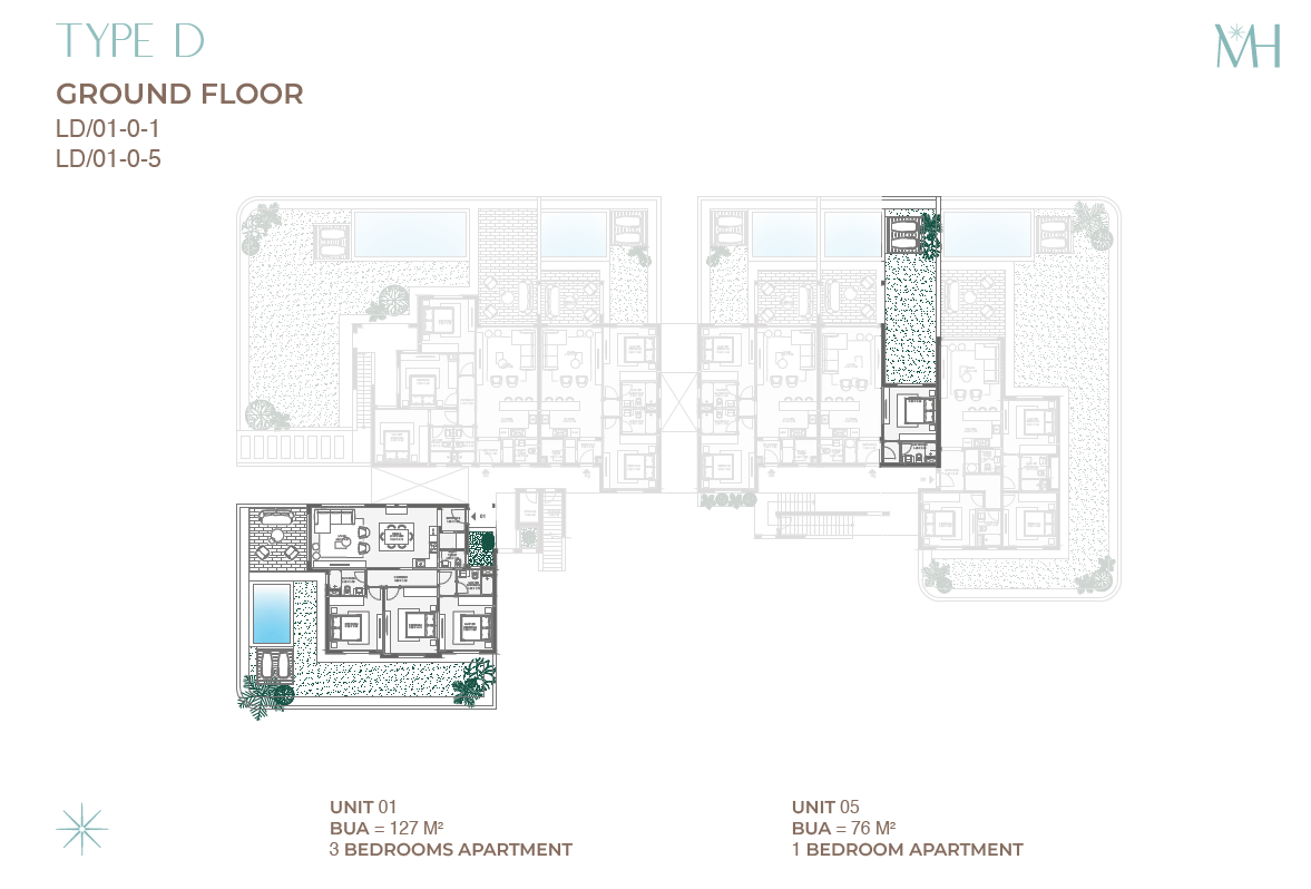 Floor plan for apartment at Aden