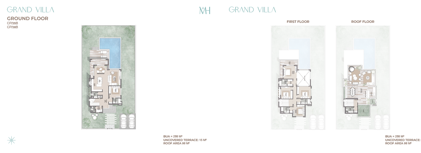 Floor plan for villa at Aden