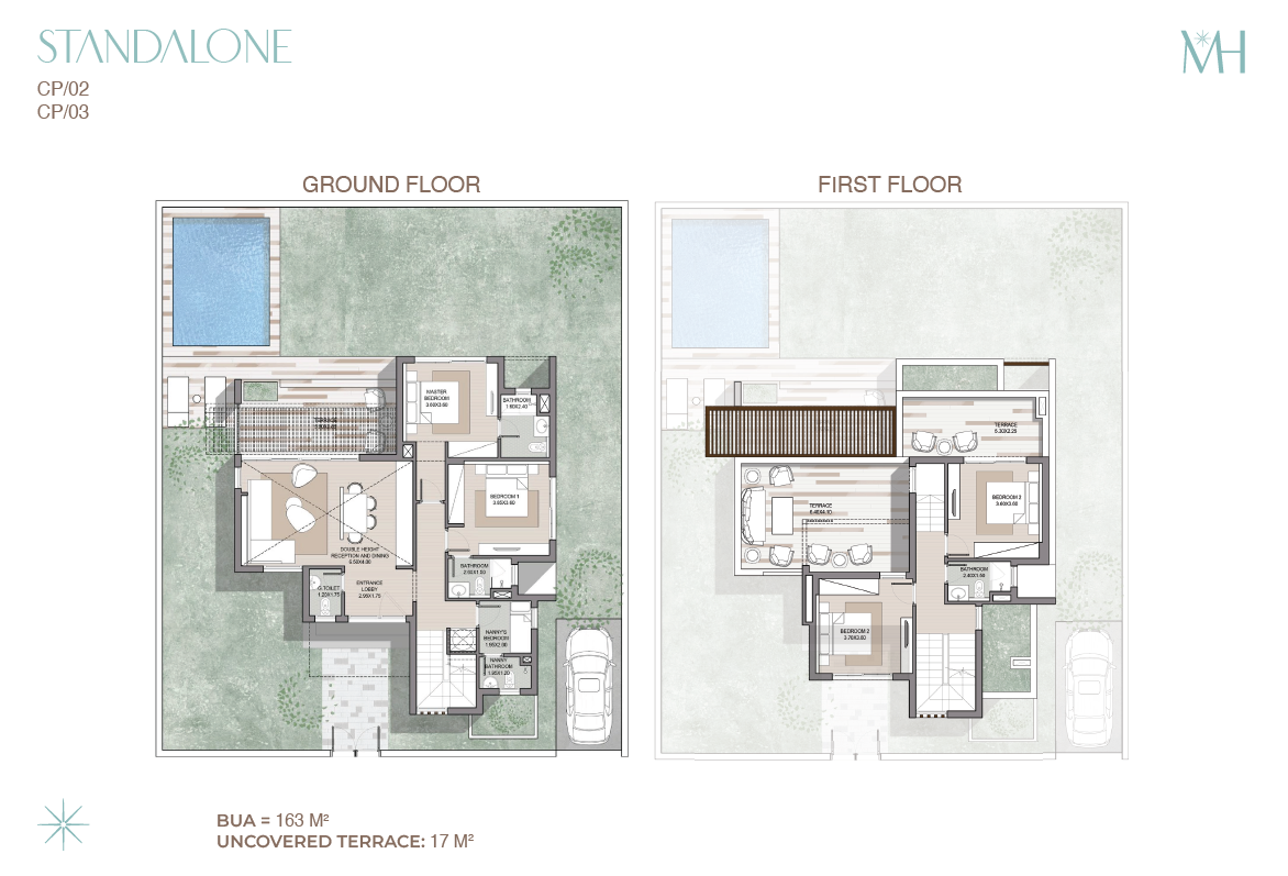 Floor plan for villa at Aden