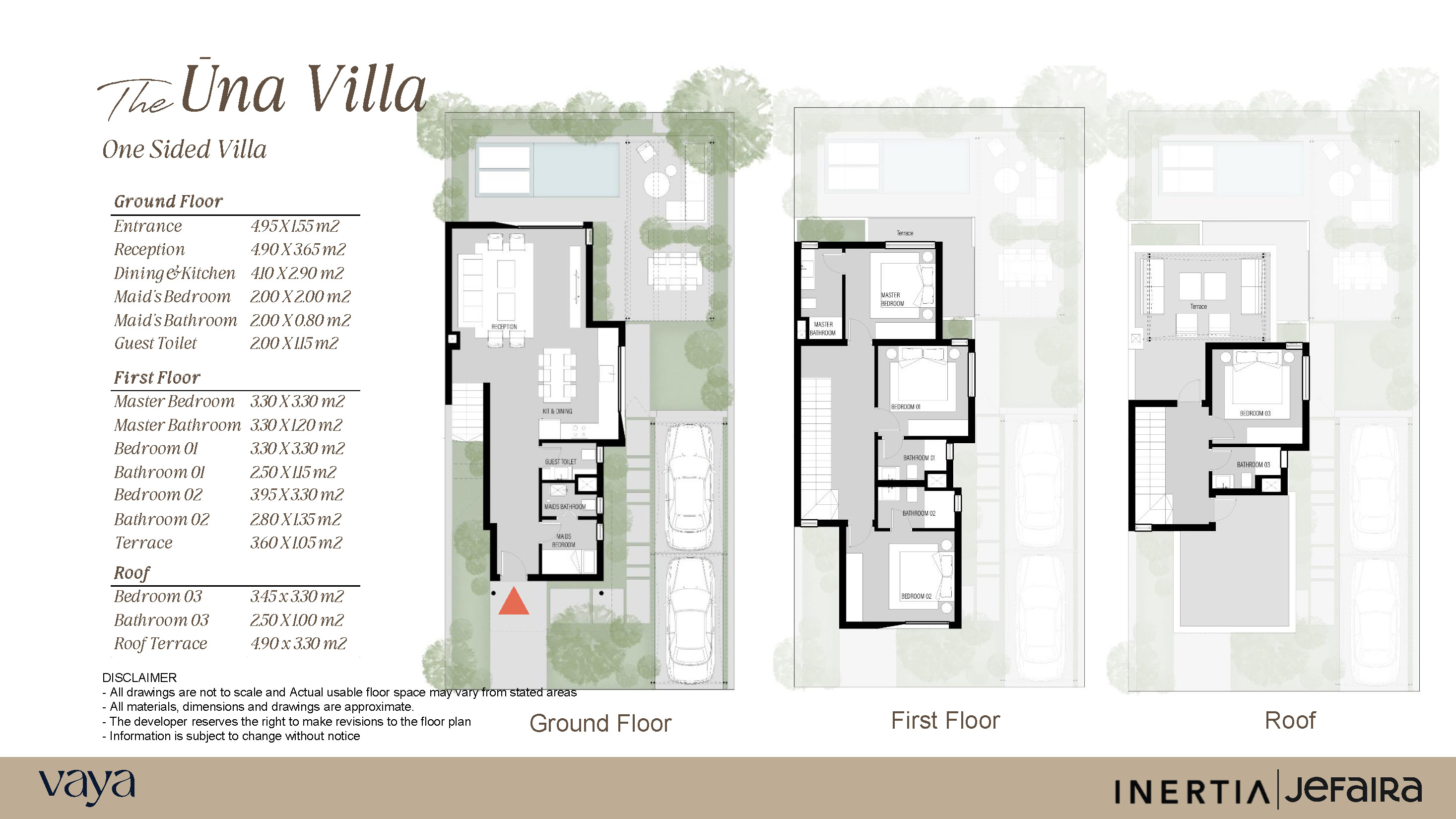Floor plan for villa at Jefaira
