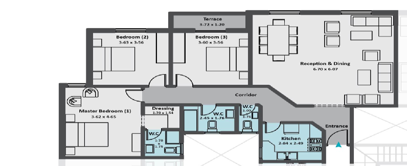 Floor plan for apartment at Rock Vera
