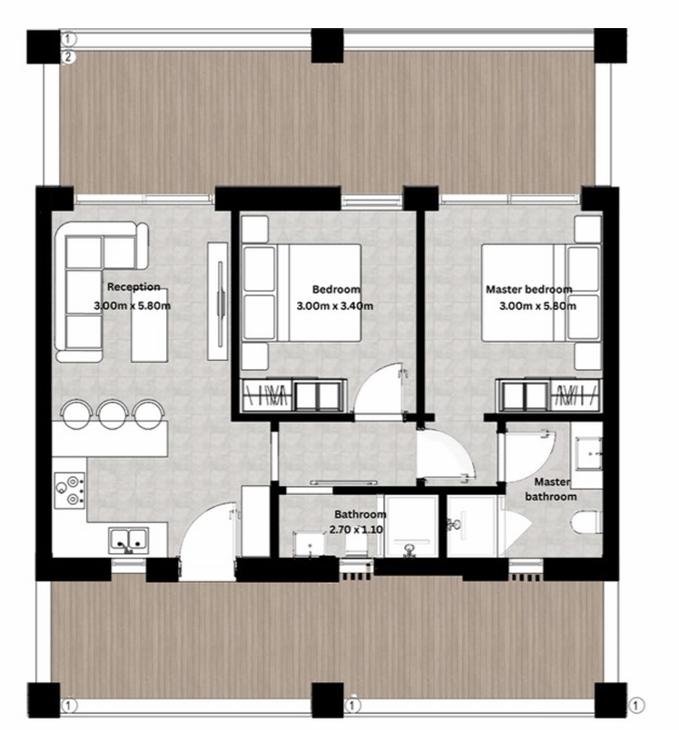 Floor plan for  at Gaia Cabanas