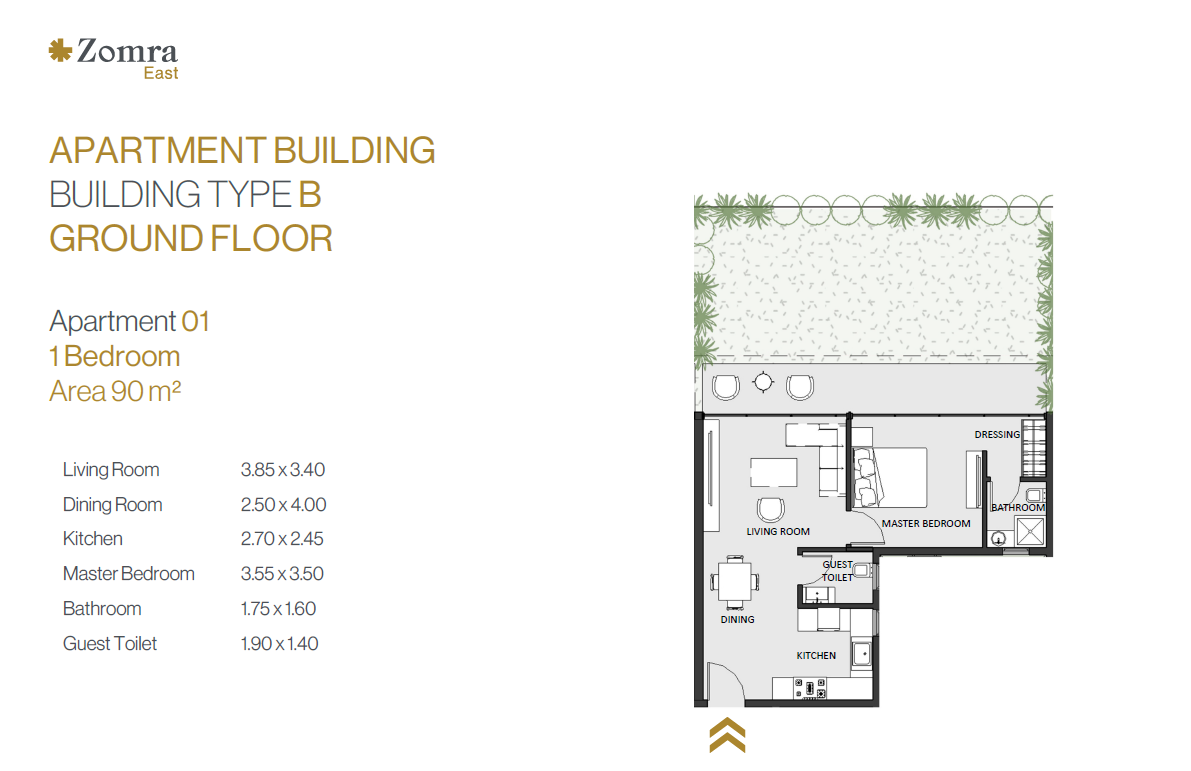 Floor plan for apartment at Zomra East